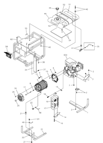 Main Unit (197647) Diagram and Parts List for 030215-1-G56000  Briggs and Stratton Generator